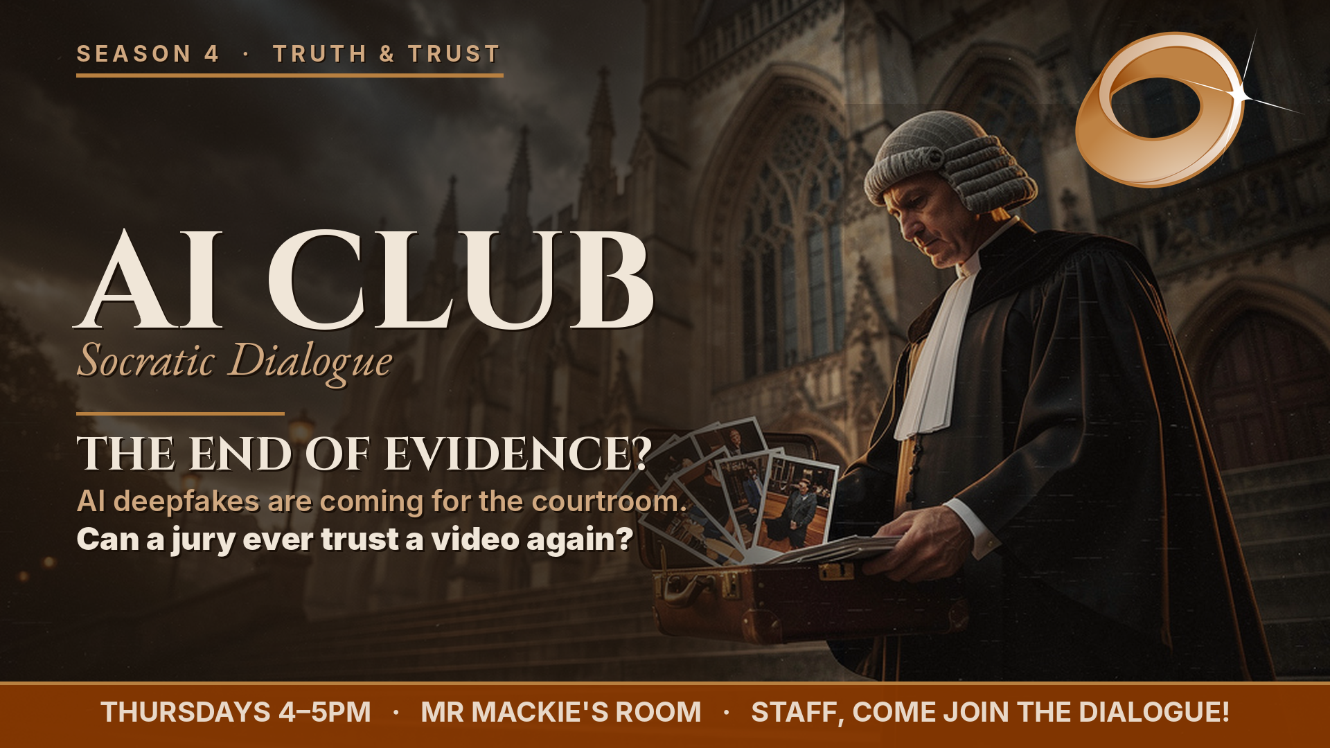 AI Club — Season 4, Truth & Trust. The End of Evidence? AI deepfakes are coming for the courtroom. Can a jury ever trust a video again?