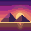 sunset-64x64 at 4-bit colour depth