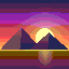 sunset-64x64 at 8-bit colour depth