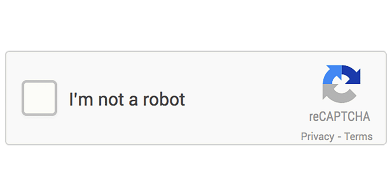 A reCAPTCHA checkbox reading I'm not a robot